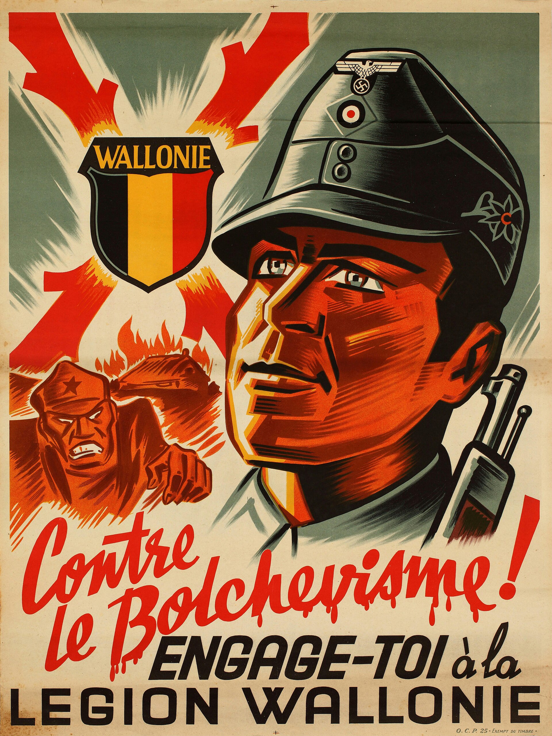 « Contre le Bolchevisme ! Engage-toi à la Légion Wallonie » — affiche de recrutement